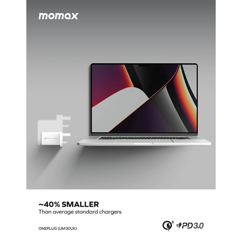 شاحن موماكس جداري 67 واط مخرجين PD ومخرج يو اس بي...