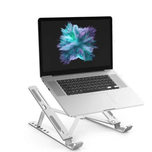 حامل لأجهزة اللابتوب والتابلت متنقل فضي