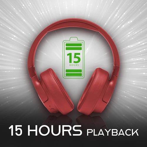 سماعة جي بي ال 750BTNC أحمر عازل للضوضاء اللاسلكية