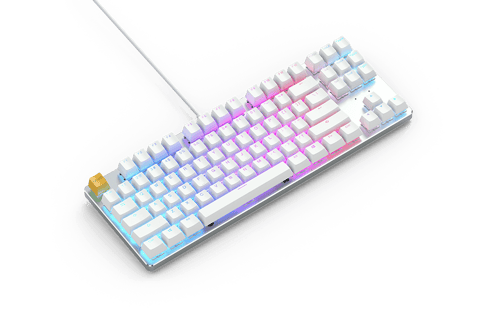 كيبورد ميكانيكي جلورويس الحجم المتوسط أبيض