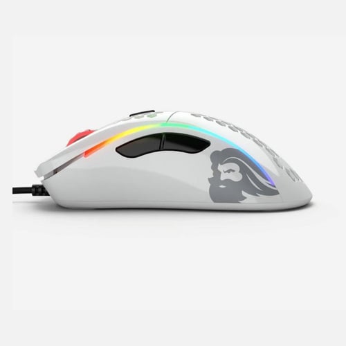 فأرة إحترافية جلورويس موديل D سلكي أبيض جلوسي