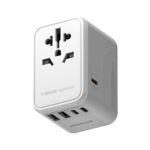 شاحن جداري وللسفر موماكس 5 منافذ وبقوة 65 واط - أب...