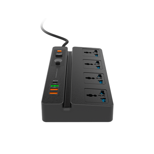 توصيلة باورلوجي 3 متر ب 4 منافذ كهربائية و 3 مداخل...