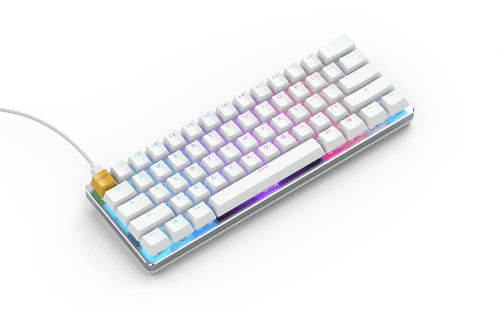 كيبورد ميكانيكي جلورويس كومباكت أبيض