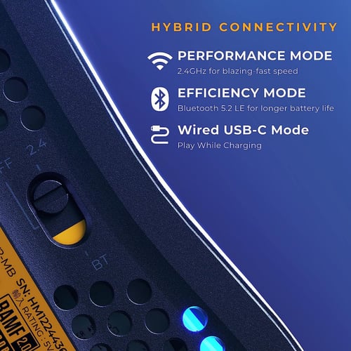 فأرة إحترافية جلورويس موديل O 2 لاسلكي أسود مطفي