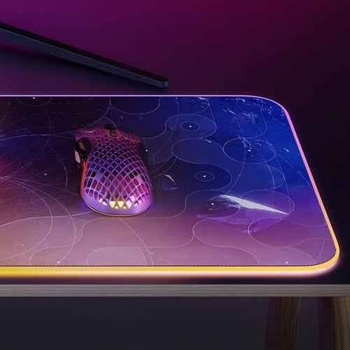 لبادة فأرة ستيل سيرياس بريزم إكس إل بإضاءة ار جي ب...