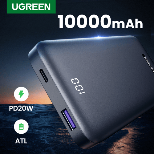 شاحن متنقل يو جرين 10000 بتقنية PD بقوة 20 واط أسو...