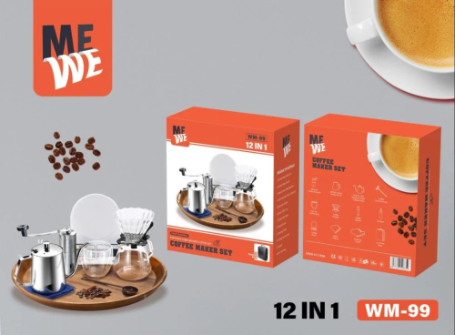 MEWE طقم قهوة V60 مكون من 12 قطع، ماكينة قهوة بالت...
