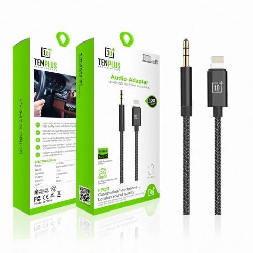 وصلة AUX لايتنينج للأيفون من TENPLUS أسود