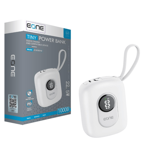 باور بنك EONE أصغر من بطاقة الصراف وشاشة رقمية