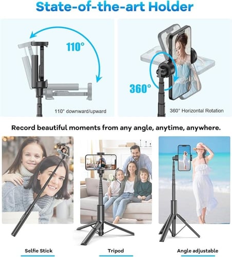 selfie stick - ستاند ثلاثي القوائم قابل للتمديد مو...