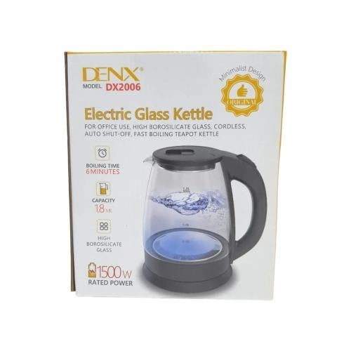غلاية ماء زجاجية من DENX موديل DX2006