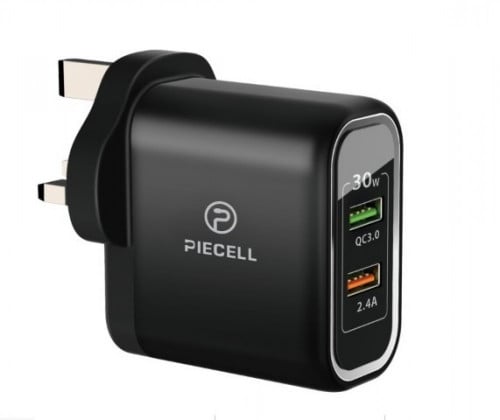 شاحن جداري منفذين USB سريع 30W - PIECELL U3