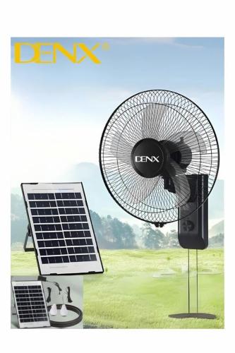 Denx مروحة حائط تعمل بالطاقة الشمسية 12 فولت مع إض...