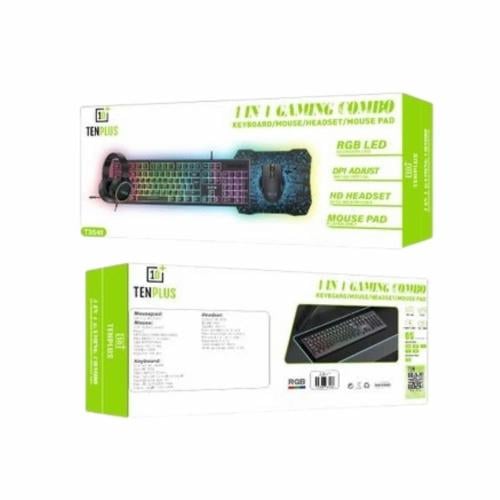 مجموعة ألعاب 4 في 1 – لوحة مفاتيح بإضاءة RGB + ماو...