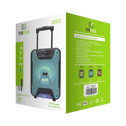 سماعة TENPLUS KARAOKE 8257 – مكبر صوت كاروكي مع بط...