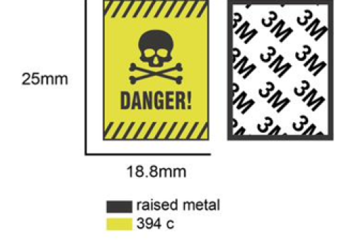 ملصق حديد خطر وجمجمة