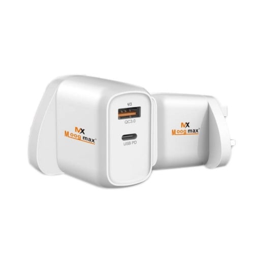 MOOGMAX رأس شاحن سريع 18W ابيض – mx21