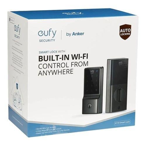 يوفي - قفل الباب الذكيE110 مع Wi-Fi مدمج - اسود