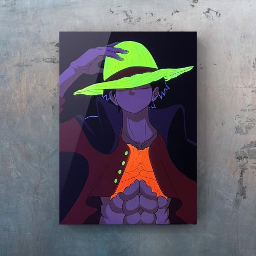 Luffy drawing with black light effect (50×70 cm)