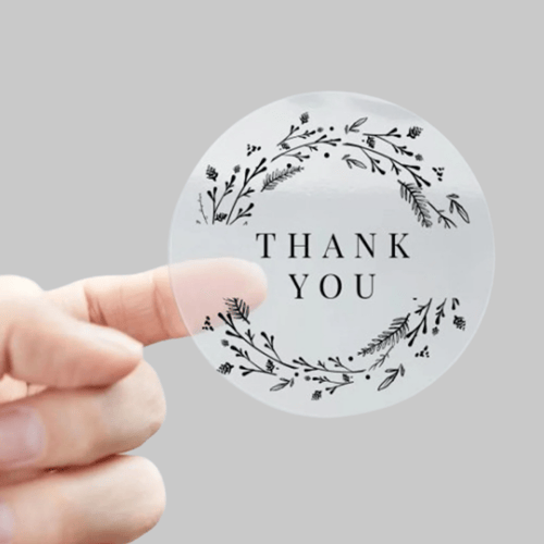 ستيكر بلاستيك 7 - 10 سم plastic sticker