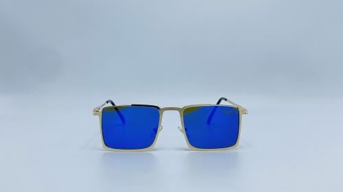 نظارة شمسية معدن مستطيلة اللون ذهبي*أزرق رقم المود...