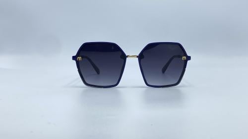 نظارة شمسية بلاستيك هندسية اللون أزرق رقم الموديل...