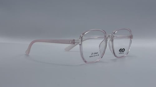 نظارة طبية نسائية مربعة من البلاستيك وردي شفاف رقم...