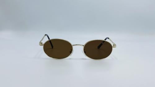 نظارة شمسية معدن بيضاوية اللون ذهبي رقم الموديل B5...