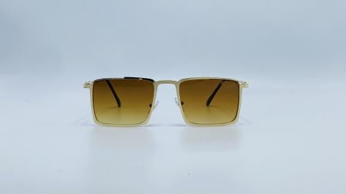 نظارة شمسية معدن مستطيلة اللون ذهبي*بني رقم المودي...