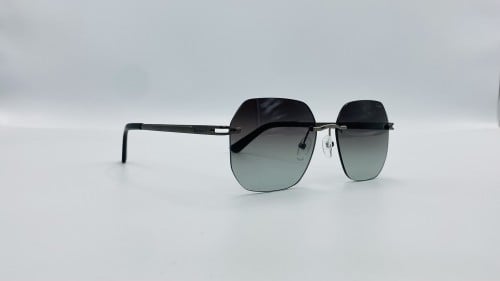 نظارة شمسية هندسية من المعدن بدون اطار (رملس) اللو...