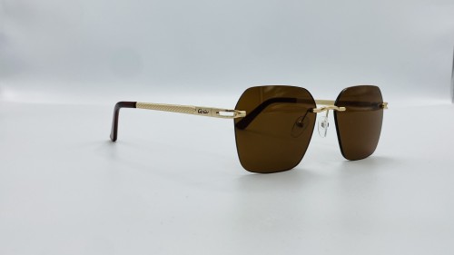 نظارة شمسية هندسية من المعدن بدون اطار (رملس) اللو...