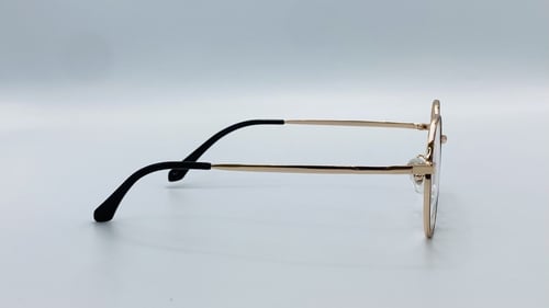 نظاره طبية دائرية من التيتانيوم اللون ذهبي أسود رق...