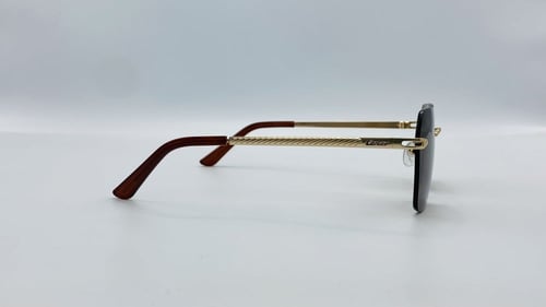 نظارة شمسية هندسية من المعدن بدون اطار (رملس) اللو...