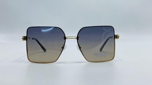 نظارة شمسية معدن هندسية اللون ذهبي*أسود رقم المودي...