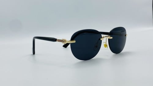 نظارة شمسية بيضاوية من المعدن اللون أسود رقم المود...