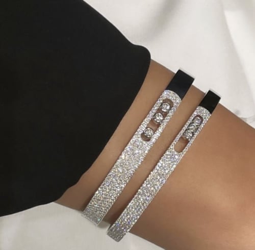 Messika | move bangle | half diamond (Large)