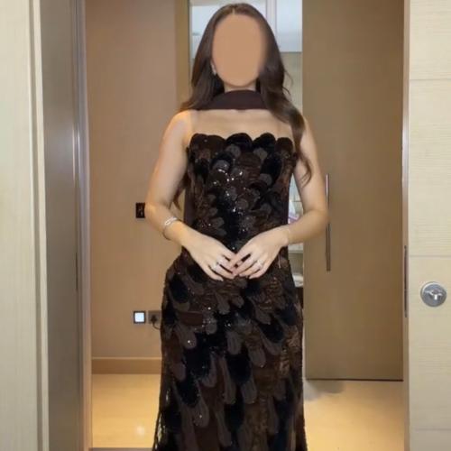 فستان سهرة لونين مخمل