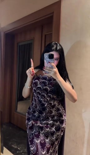 فستان سهرة لونين مخمل