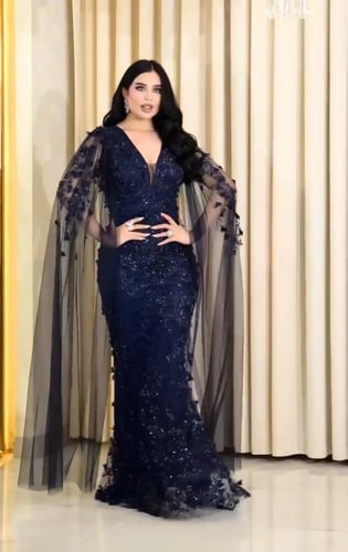 فستان سهرة ثلاث الوان