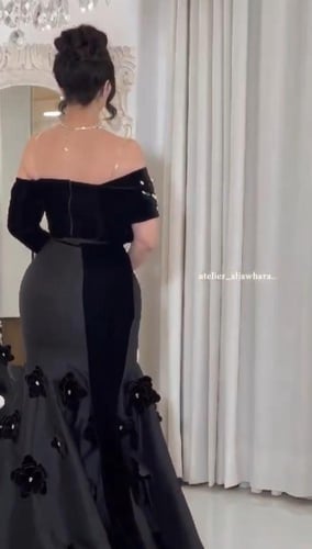 فستان سهرة مخمل