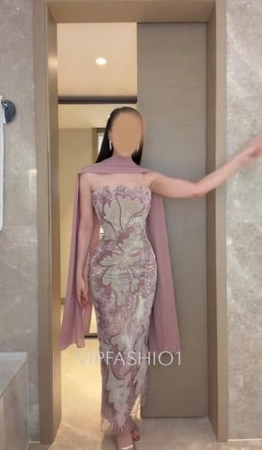 فستان سهرة لونين مخمل