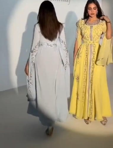 جلابية مناسبات لونين