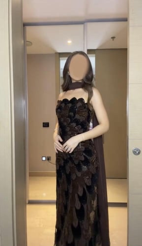 فستان سهرة لونين مخمل