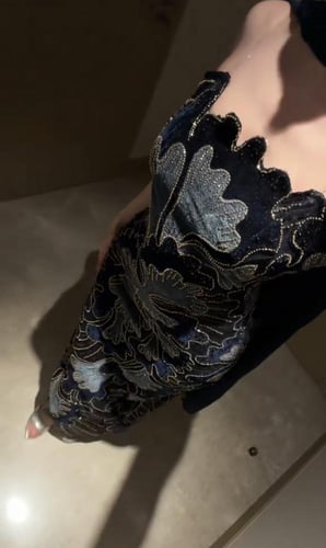 فستان سهرة لونين مخمل