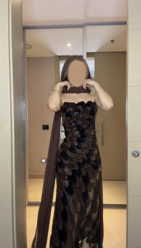 فستان سهرة لونين مخمل