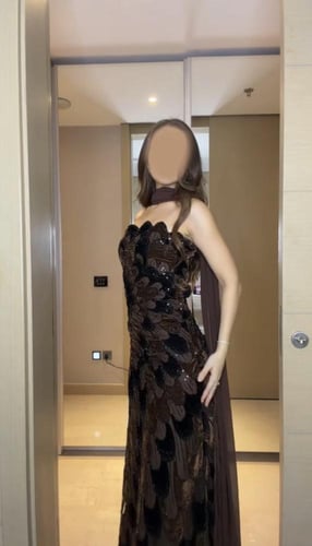 فستان سهرة لونين مخمل