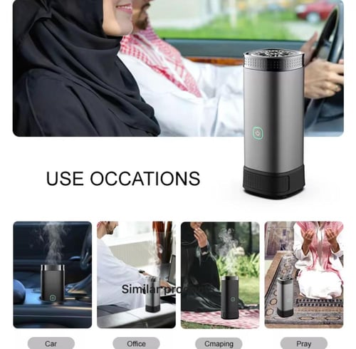 مبخرة متنقلة بمخزن بخور + قفل ذكي