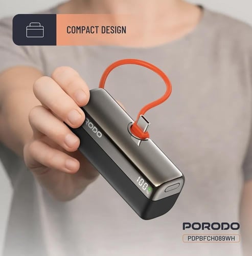شاحن متنقل بوكيت ٥٠٠٠ ملي امبير من porodo