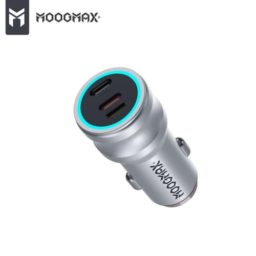 Moogmax شاحن سيارة 3 منافذ